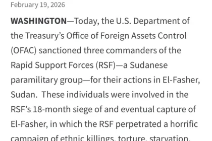 “الخزانة الأمريكية” تفرض عقوبات ثلاثة قيادات في الدعم السريع