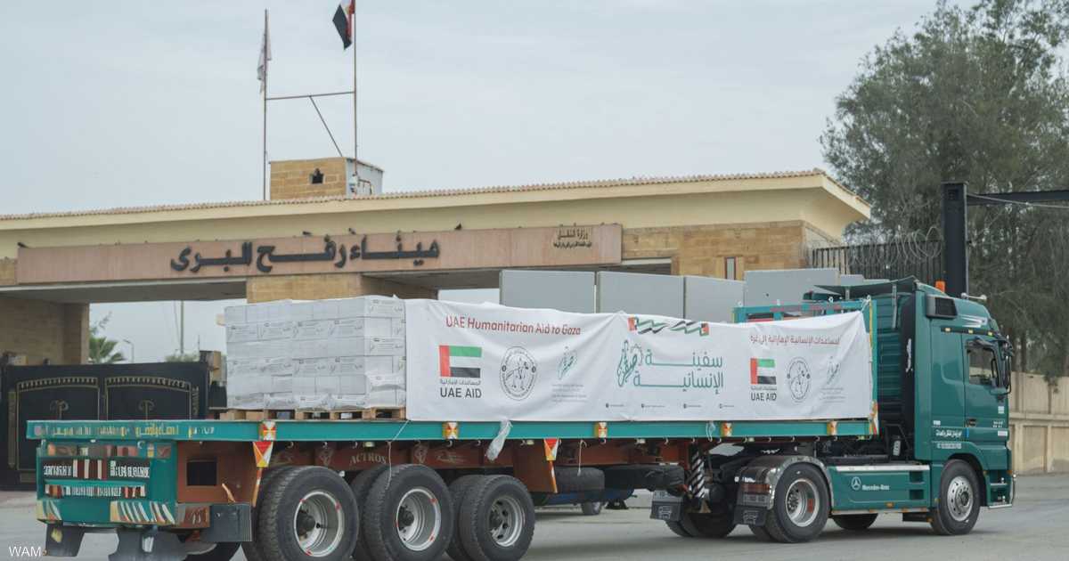 دخول أول دفعة من مساعدات "سفينة صقر الإنسانية" إلى غزة