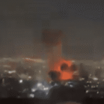 فيديو.. استهداف مقر الإذاعة والتلفزيون الإيراني