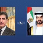 محمد بن زايد يجري اتصالا هاتفيا مع رئيس إقليم كردستان العراق