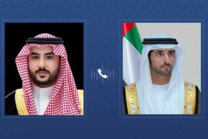 حمدان بن محمد ووزير الدفاع السعودي يبحثان تطورات المنطقة