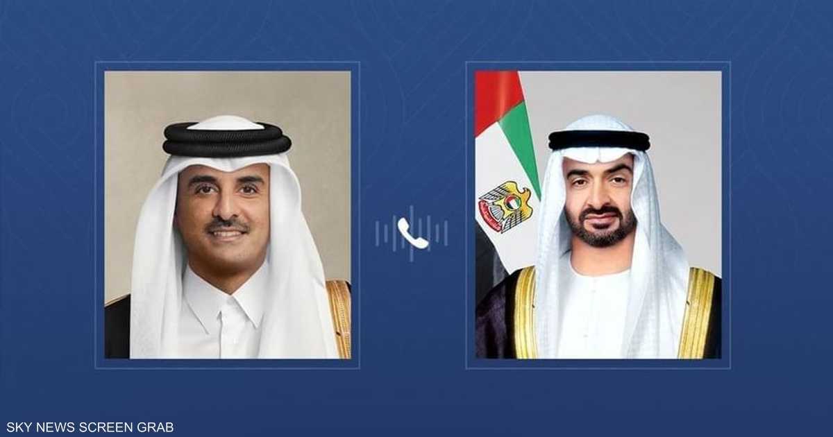 رئيس دولة الإمارات يبحث مع أمير قطر التطورات الإقليمية
