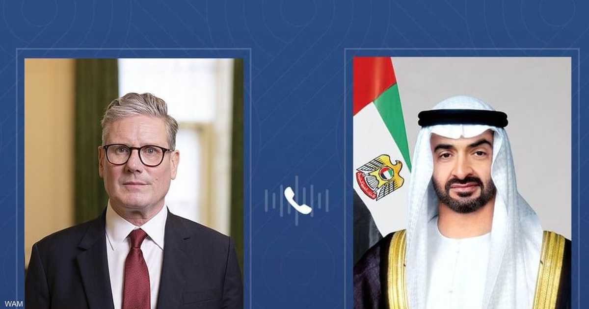 محمد بن زايد وكير ستارمر يبحثان تداعيات تطورات المنطقة