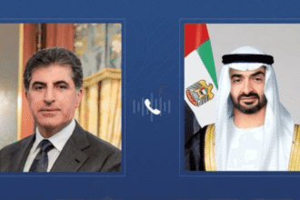 محمد بن زايد يتلقى اتصالا من رئيس كردستان العراق