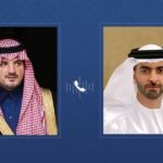 سيف بن زايد يتلقى اتصالا هاتفيا من الأمير عبد العزيز بن سعود