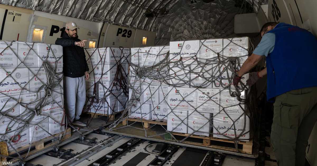 وصول طائرة إماراتية محملة بـ100 طن مساعدات لغزة