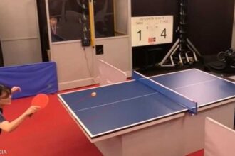 روبوت إيس يفوز بثلاثة ألعاب من خمس ضد لاعبي تنس الطاولة المحترفين.