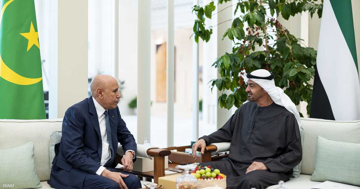 الرئيس الموريتاني يؤكد حرص بلاده على تطوير علاقاتها مع الإمارات خلال لقائه الشيخ محمد بن زايد