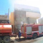 شب حريق في فرع بنك أمدرمان الوطني بشارع البلدية بحري.