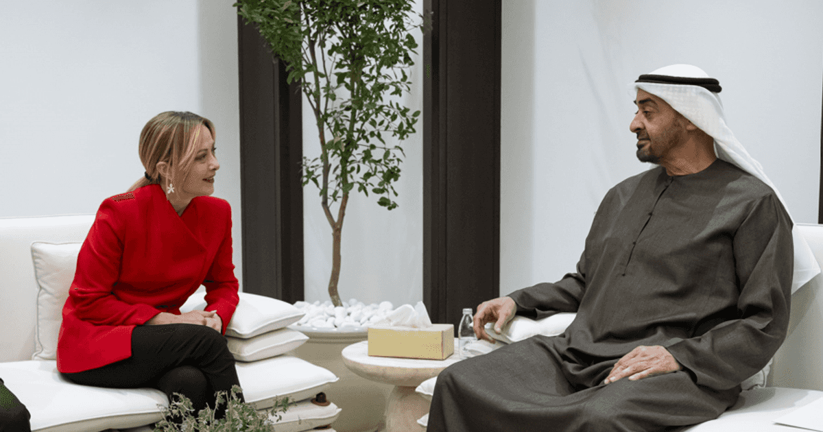 محمد بن زايد وميلوني يبحثان تطورات المنطقة