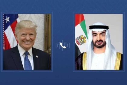محمد بن زايد وترامب يبحثان هاتفياً تطورات الأوضاع في المنطقة