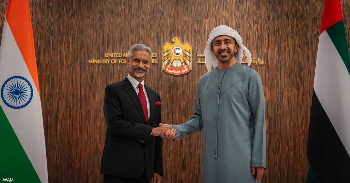 عبدالله بن زايد يستقبل وزير الشؤون الخارجية في الهند