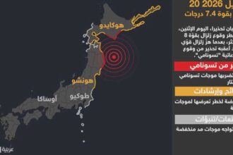 اليابان تصدر تحذيرا من زلزال "هائل" في شمال البلاد