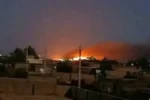 مسيرات انتحارية تطلق على جبل أولياء جنوب الخرطوم وتمكّن الجيش من التصدي لها.