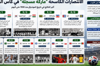 نتائج تاريخية في كأس العالم تتجاوز الـ7 أهداف