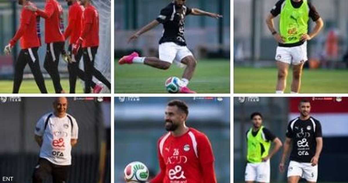 مصر تقدم تدريباتها قبل مواجهة روسيا الودية بكأس العالم.