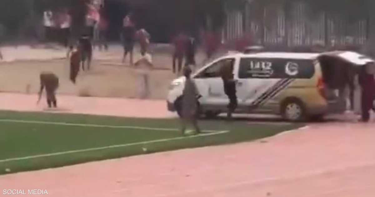 شغب ينهي مباراة ترهونة وسقوط جرحى ونيران في الملعب ومحيطه