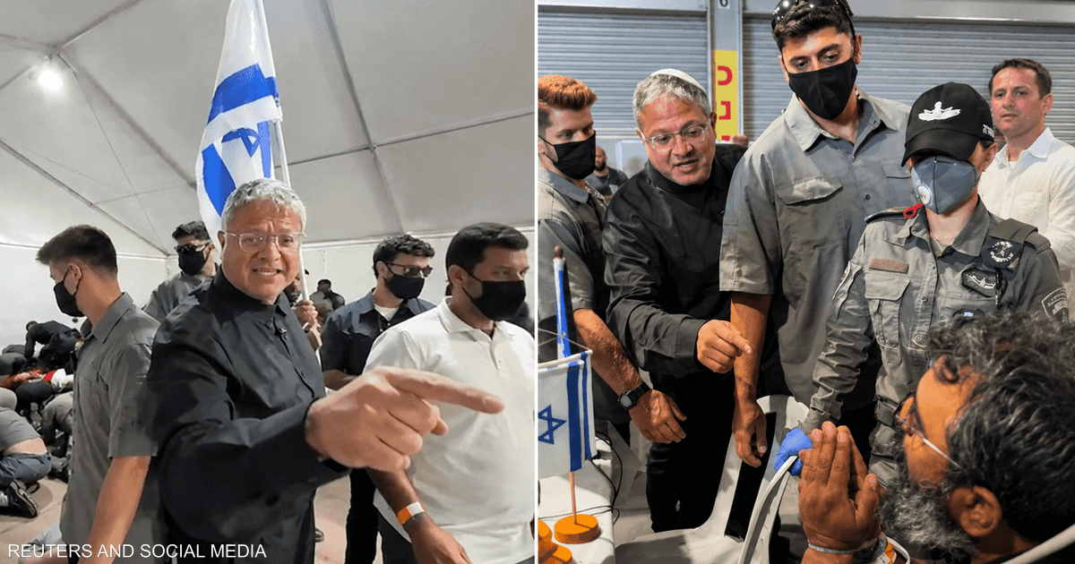 الناشطين على سفينة عسكرية ثم في مركز احتجاز، يثير ردود فعل دولية واسعة بعد ظهور فيديو لبن غفير.