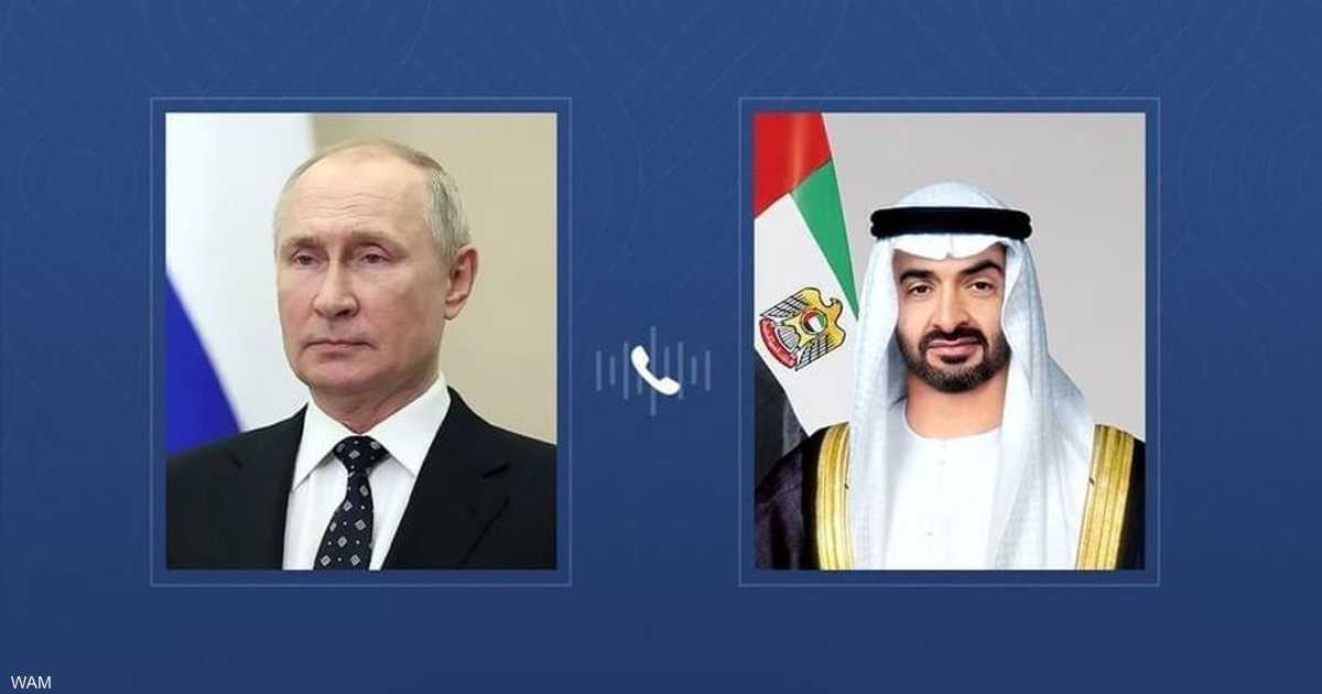 الرئيس بوتين يشكر الإمارات على جهودها في إتمام عملية تبادل الأسرى مع أوكرانيا وناقش مع الشيخ محمد بن زايد مستجدات الشرق الأوسط وتداعياتها العالمية