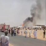 حريق يلتهم تانكر وقود بمحطة أبوفهد في مروي
