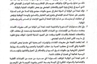لجنة أمن كسلا تقرر إجراءات صارمة لمواجهة خطابات الكراهية وتحمل الأسلحة ومراقبة التجمعات