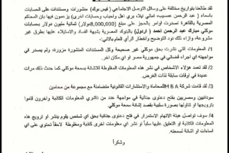 مبارك أردول يبدأ إجراءات قانونية ضد ناشطين وصحفيين بتهمة تداول معلومات كاذبة عن تجميد حساباته.