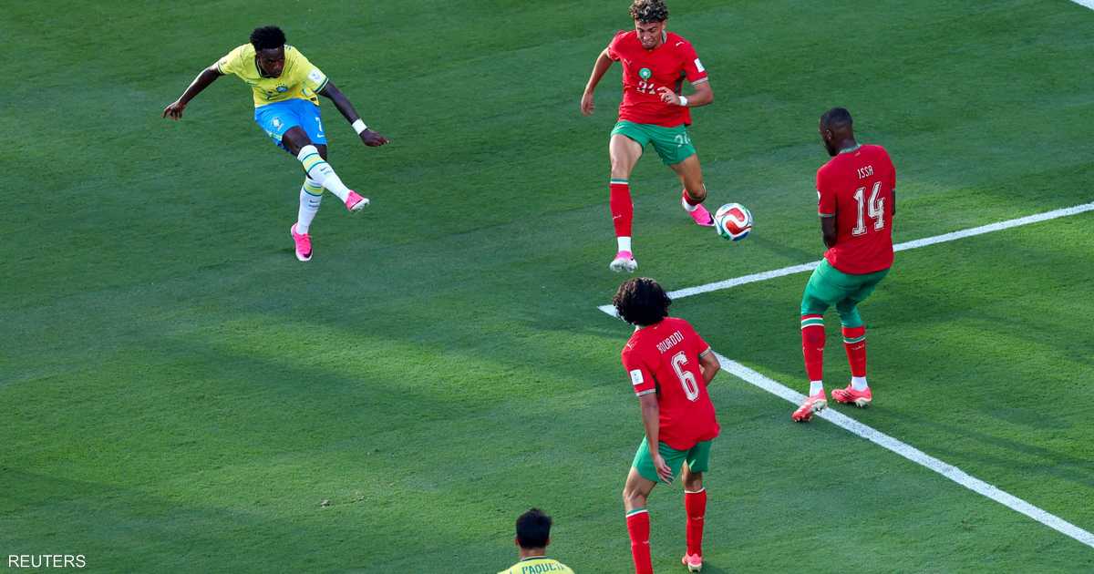 فينيسيوس يسجل في شباك المغرب في الشوط الأول من مباراة كأس العالم 2026