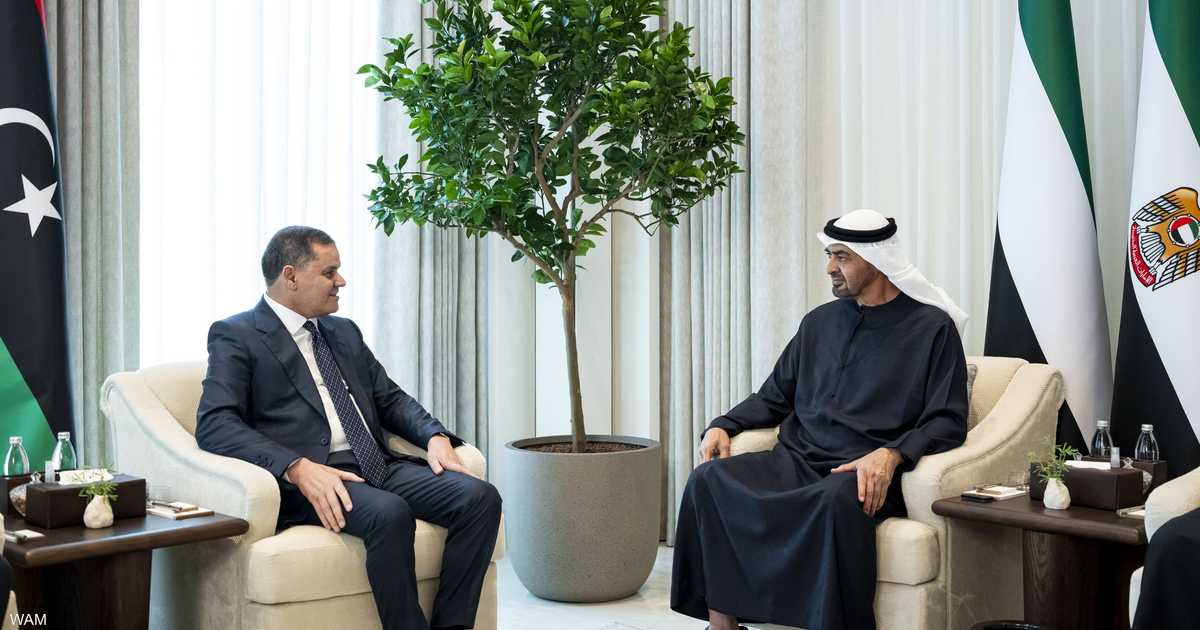 الرئيس الإماراتي ورئيس حكومة ليبيا يبحثان العلاقات الثنائية والقضايا الإقليمية