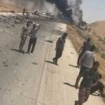 حادث مروري يودي بحياة عدد كبير من العسكريين والمدنيين على طريق دير الزور–دمشق.