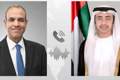بحث وزيرا خارجية الإمارات ومصر مستجدات الأوضاع الإقليمية خلال اتصال هاتفي.