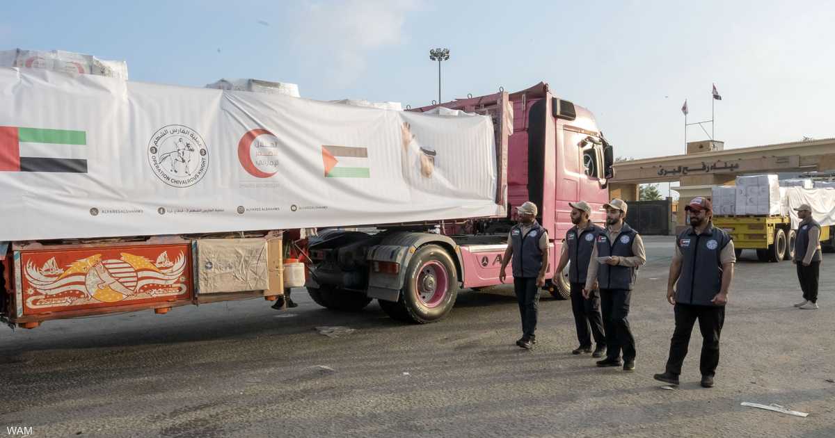 الإمارات تطلق قافلة جديدة من المساعدات الإنسانية لقطاع غزة عبر عملية الفارس الشهم 3