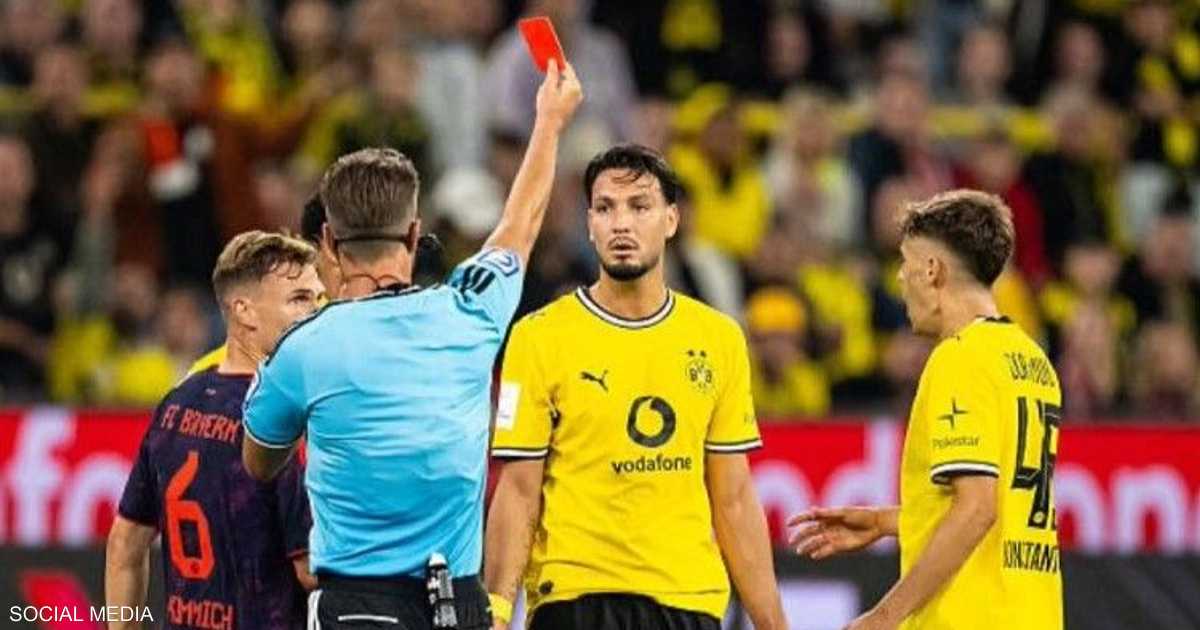 بن سبعيني يغيب عن كأس السوبر بسبب الطرد في مباراة دورتموند وبايرن