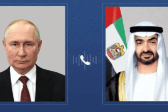 رئيس الإمارات وروسيا يتبادلان وجهات النظر بشأن القضايا الإقليمية والدولية الحيوية.