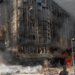 اندلع حريق واسع في عقار سكني بحدائق الأهرام يصيب 9 أشخاص.