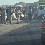 شاحنة تصدم سيارة واندلاع حريق وإصابة 5 أشخاص على الطريق الدائري الأوسطي