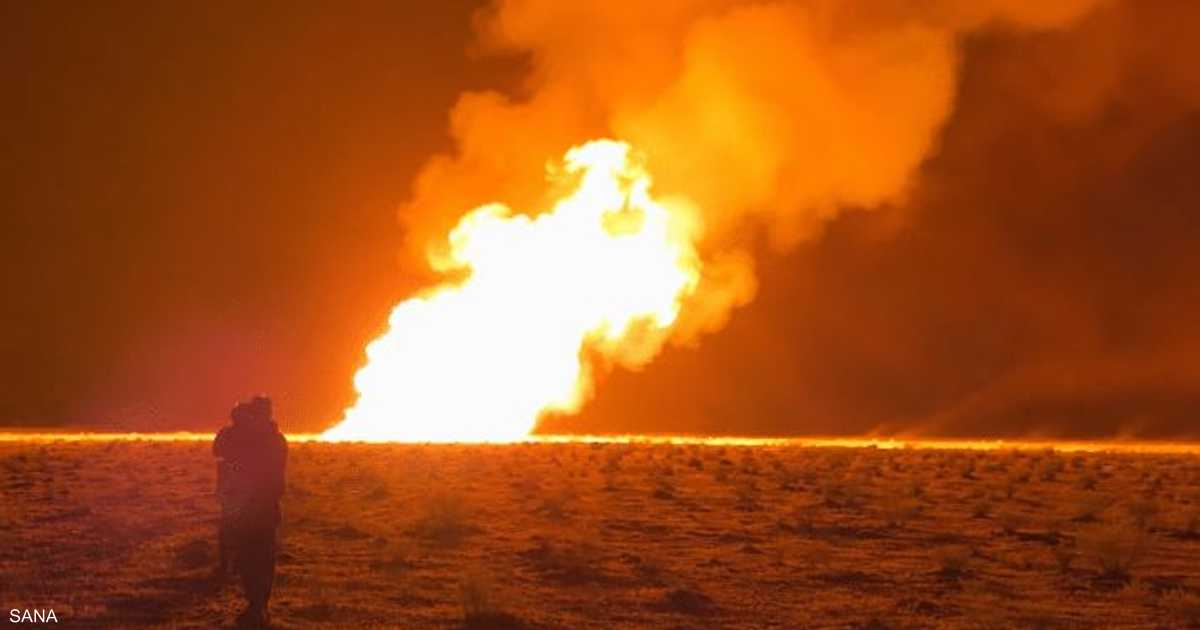 توقف ضخ الغاز من معمل الجبسة بعد حريق في خطوط النقل بين الشولا ودير الزور