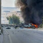 ثمانية أشخاص أصيبوا بانفجار مستودع ذخيرة على أوتوستراد سرمدا بإدلب