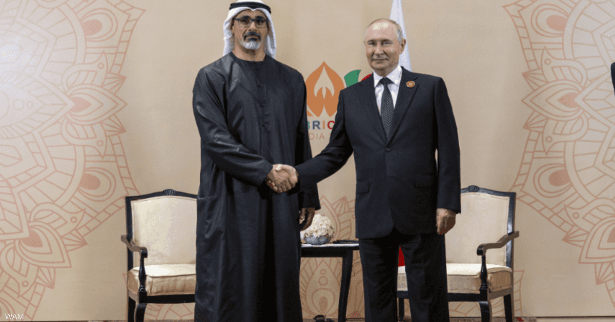 الشيخ خالد بن محمد بن زايد والرئيس بوتين يبحثان العلاقات الثنائية ومخرجات قمة بريكس